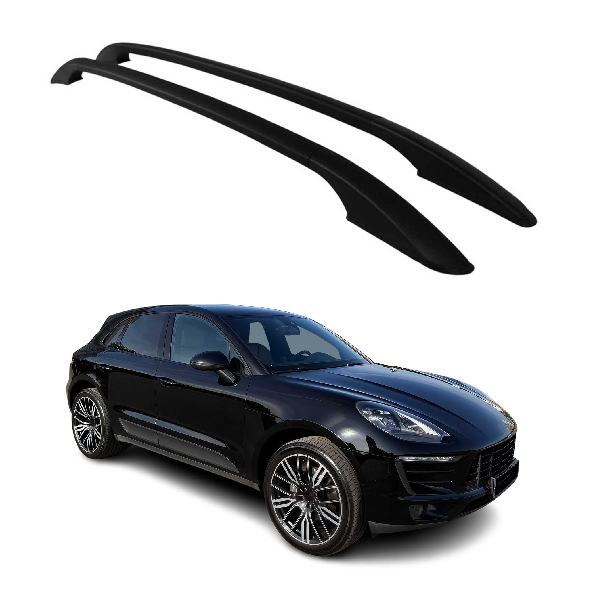 Aluminium Dachreling Relingträger für Porsche Macan 2014-2018 Schwarz 2x