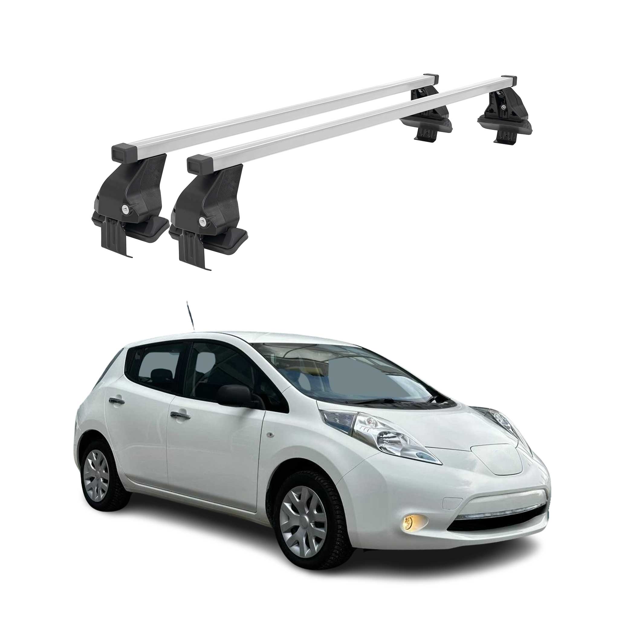 Menabo Dachträger Grundtäger für Nissan Leaf 2010-2017 50kg Stahl Silber 2 tlg