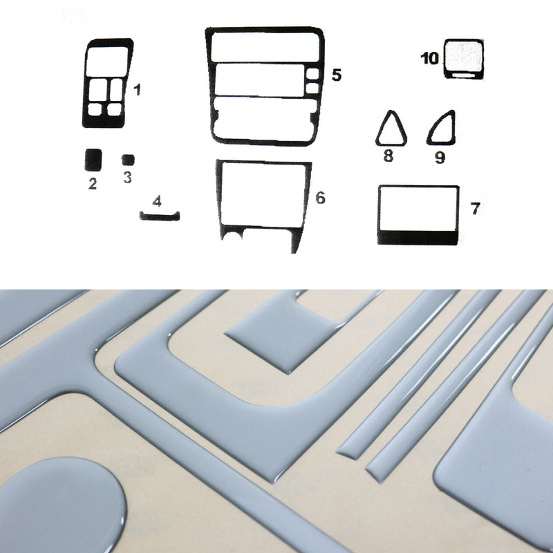 Innenraum Dekor Cockpit für Toyota Corolla 1991-1997 Aluminium Optik 10tlg