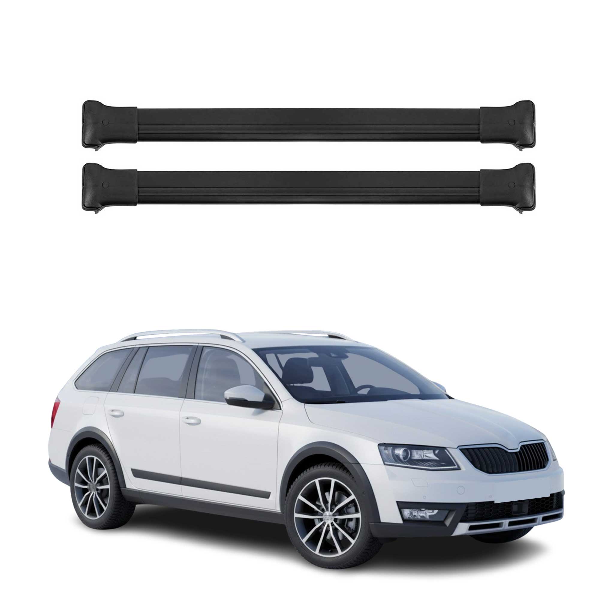 Dachträger Grundtäger für Skoda Octavia III Kombi 2017-2019 FL Aluminium Schwarz