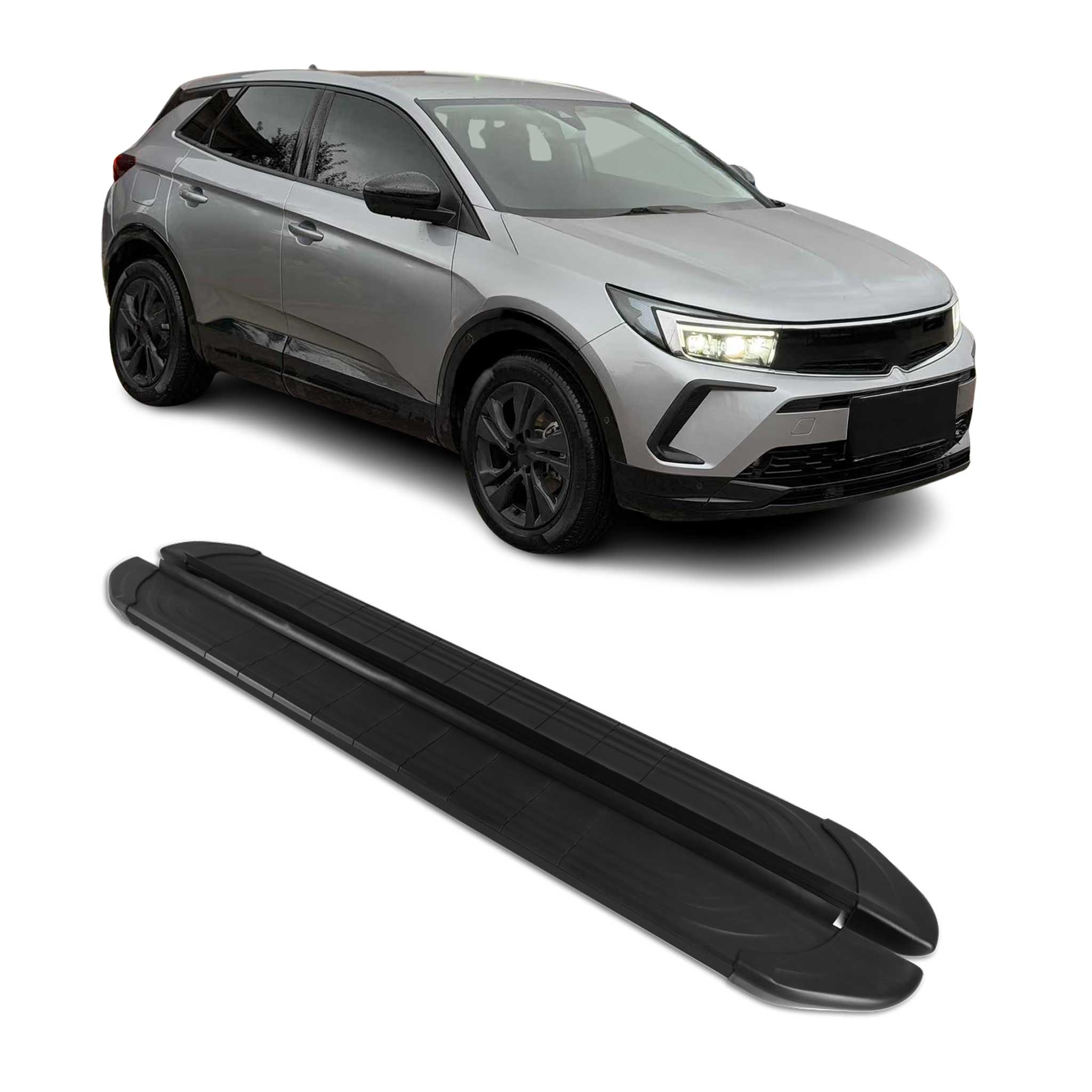 Trittbretter Seitenschweller für Opel Grandland II 2024-2026 Aluminium Schwarz