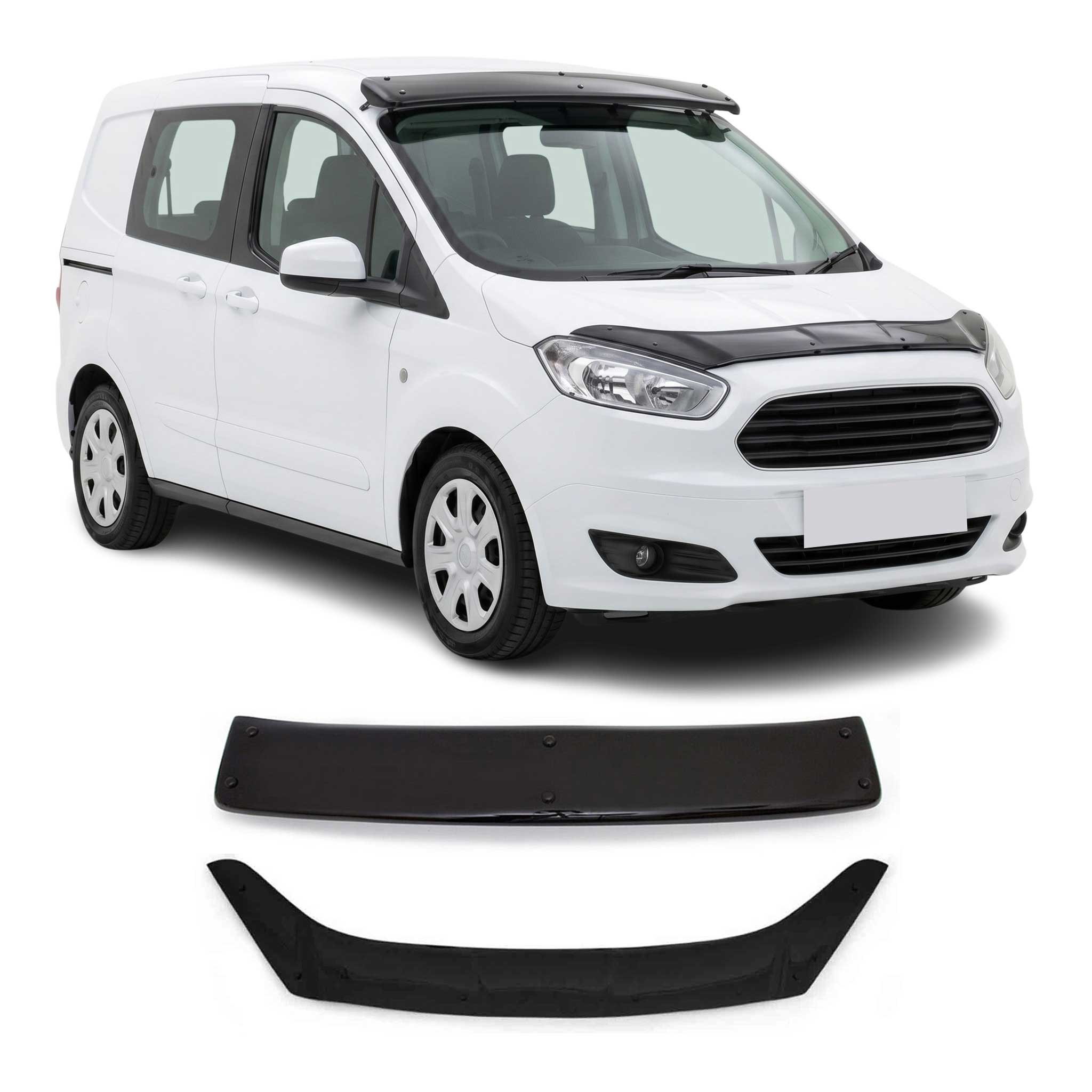 Sonnenblende und Motorhaube Deflektor Set für Ford Tourneo Courier 2014-23 2tlg