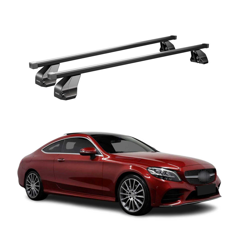 Menabo Dachträger für Mercedes C Klasse C205 Coupe 2016-2023 75kg Stahl Schwarz