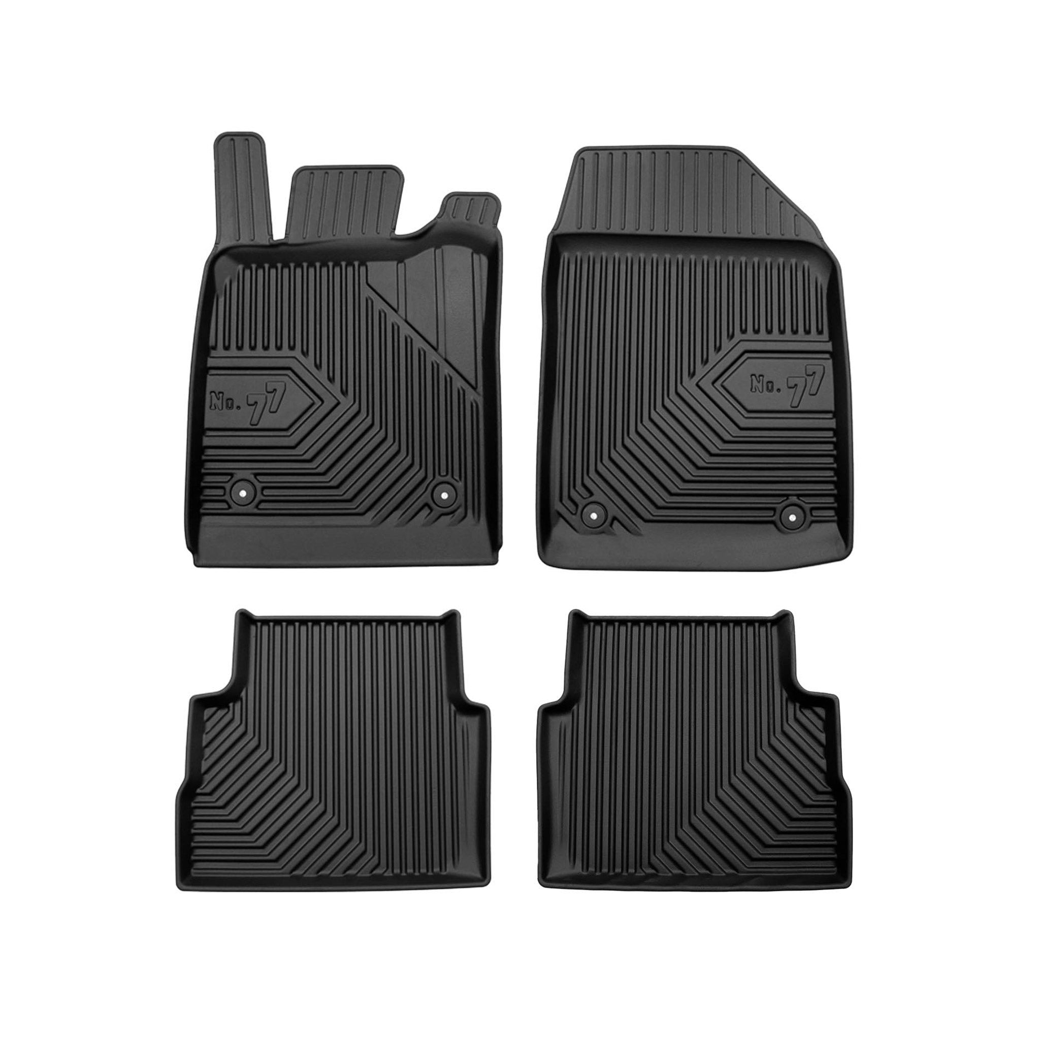 Fußmatten Gummimatten No.77 für Opel Vectra C Limo 2002-2008 TPE Schwarz 4 tlg
