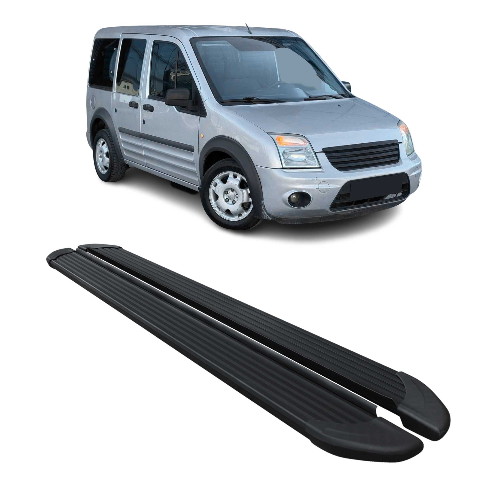 Seitenschweller Trittbretter Schweller für Ford Connect 2002-2013 L1 Alu Schwarz