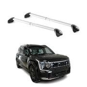 Dachträger Grundtäger für Kia EV9 2023-2026 100kg Aluminium Silber 2 tlg ABE