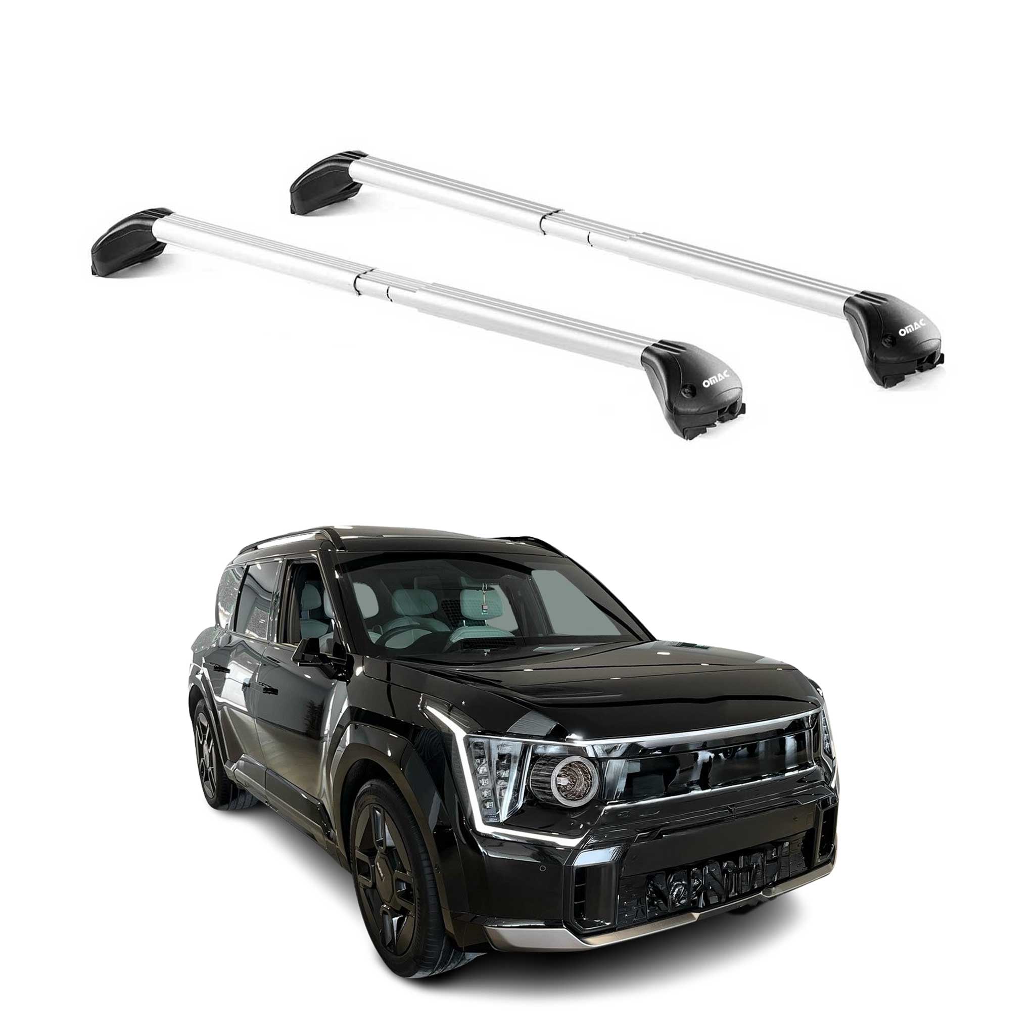 Dachträger Grundtäger für Kia EV9 2023-2026 100kg Aluminium Silber 2 tlg ABE