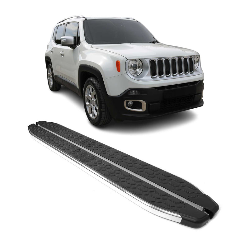 Trittbretter Seitenschweller für Jeep Renegade 2014-2024 Edelstahl Schwarz Grau