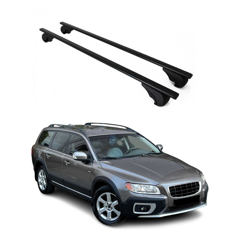 Dachträger Grundtäger für Volvo XC70 mk3 2007-2016 75kg Metall Schwarz 2 tlg