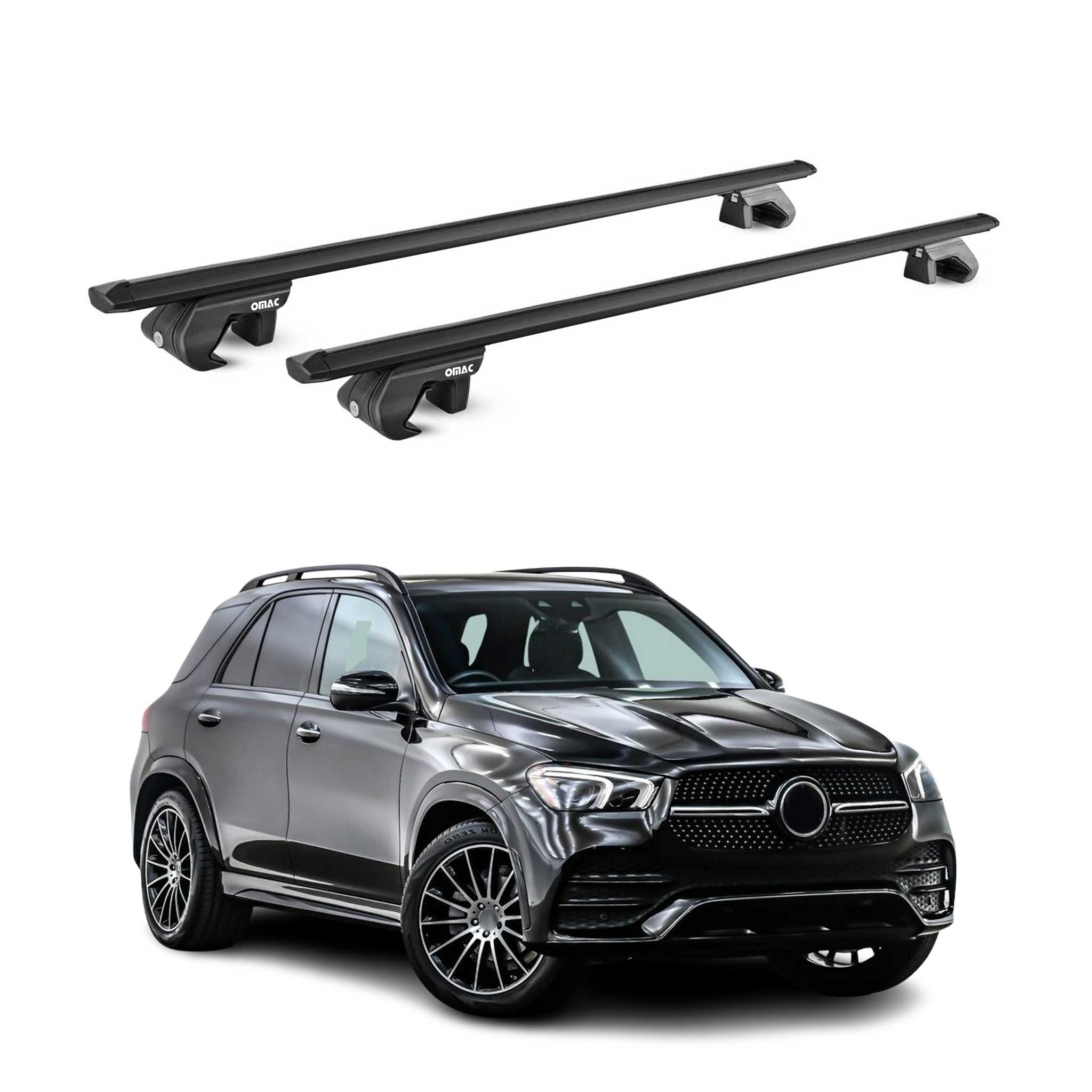 Dachträger Grundtäger für Mercedes GLE V167 2019-2026 90kg Alu Schwarz 2 tlg ABE
