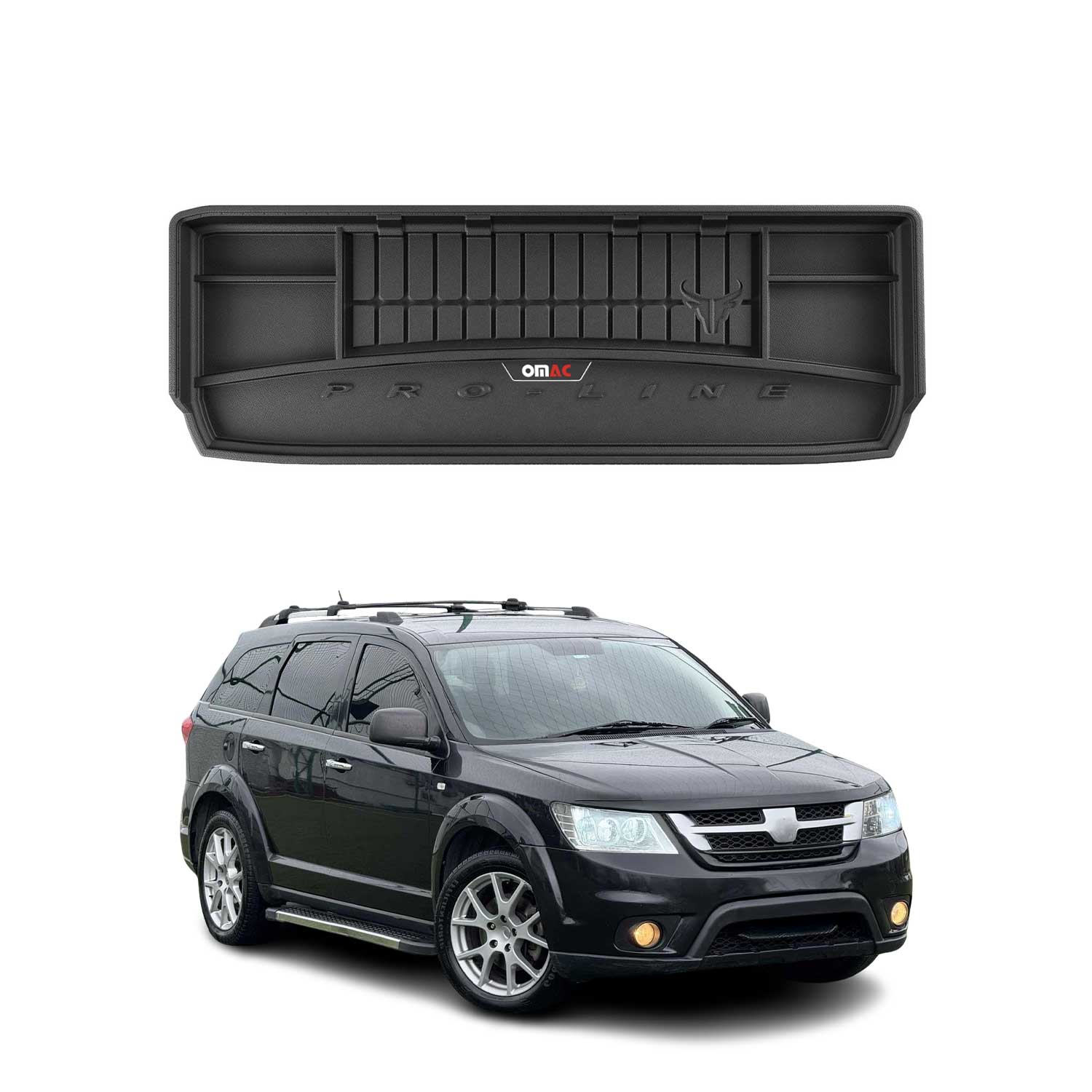 OMAC Gummi Kofferraumwanne für Fiat Freemont 2011-2015 7-Sitz TPE Laderaumwanne