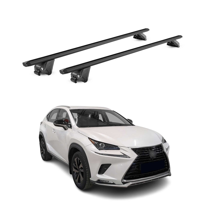 Dachträger Grundtäger für Lexus NX AZ10 2014-2021 100kg Alu Schwarz 2 tlg ABE