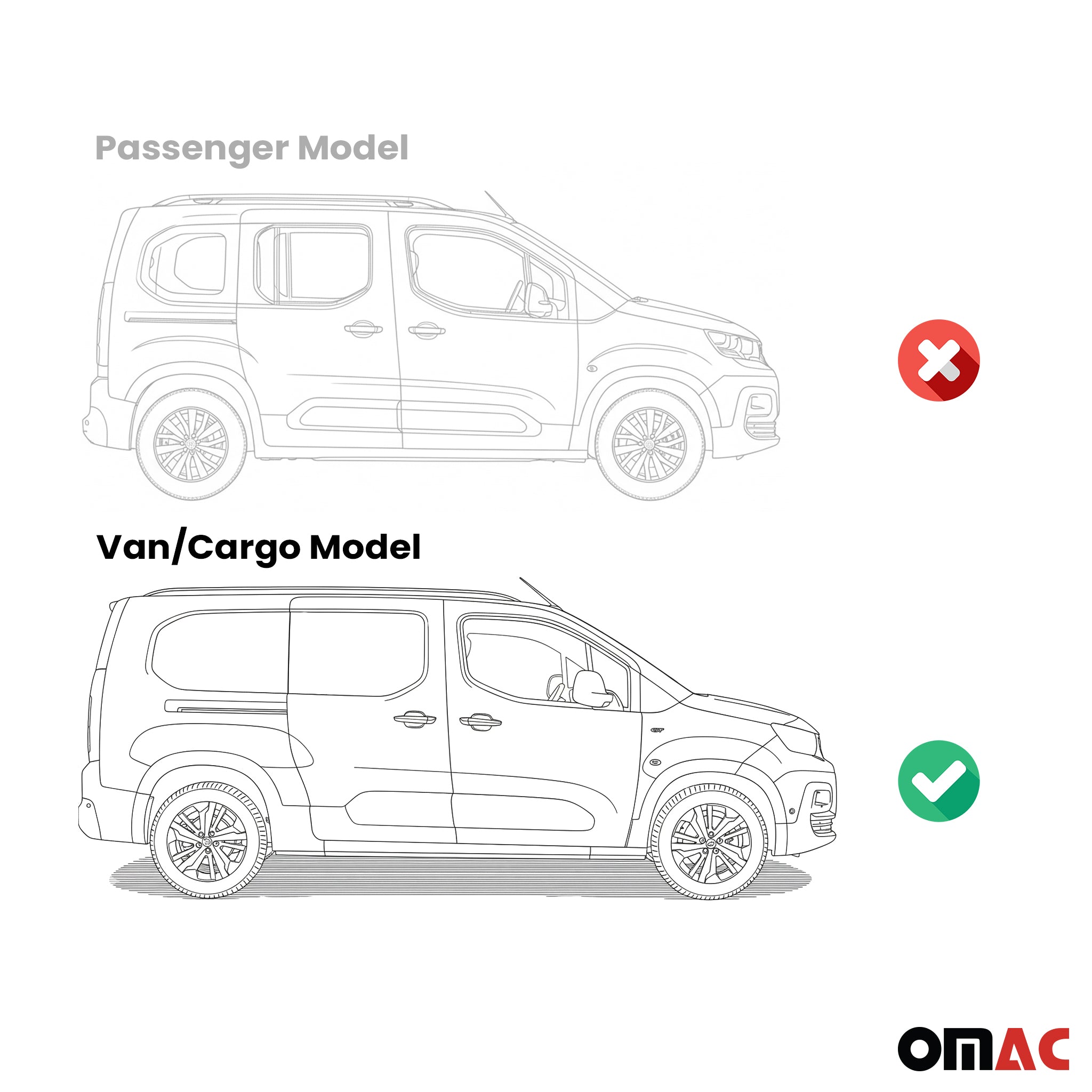 Trittbretter Seitenschweller für Peugeot Partner 2018-2026 Van L2 Alu Silber 2x