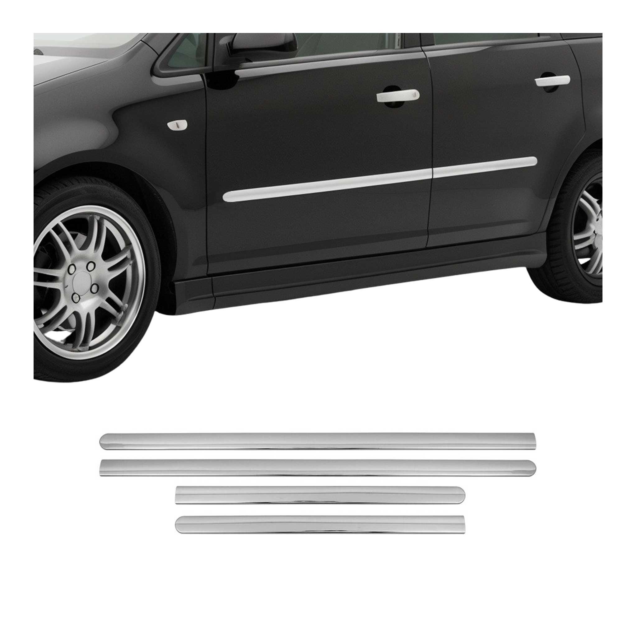 Seitentürleiste Türschutzleiste für Ford Focus C-Max 2003-2008 Chrom Stahl 4x