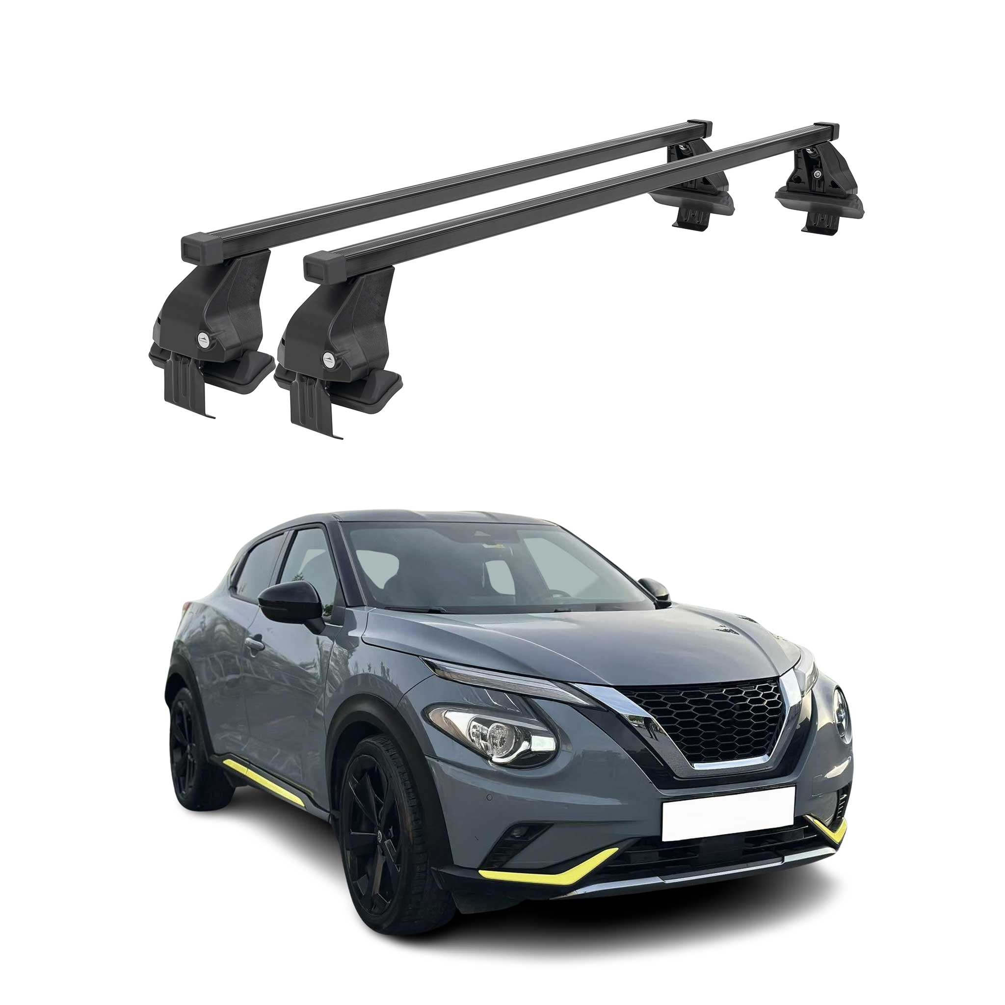 Menabo Dachträger Grundtäger für Nissan Juke 2019-2026 50kg Stahl Schwarz 2 tlg