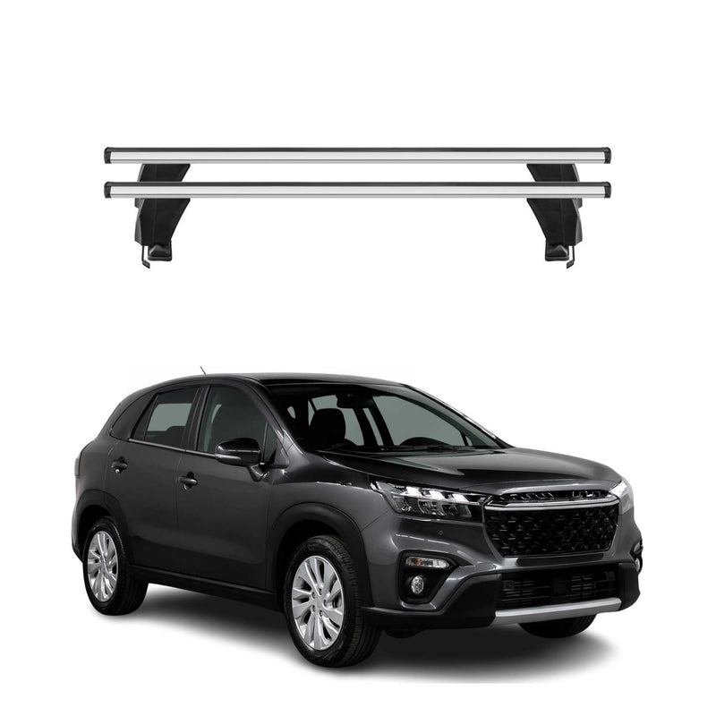 Menabo Dachträger für Suzuki SX4 S-Cross mk2 2016-2021 FL 50kg Alu Silber 2x