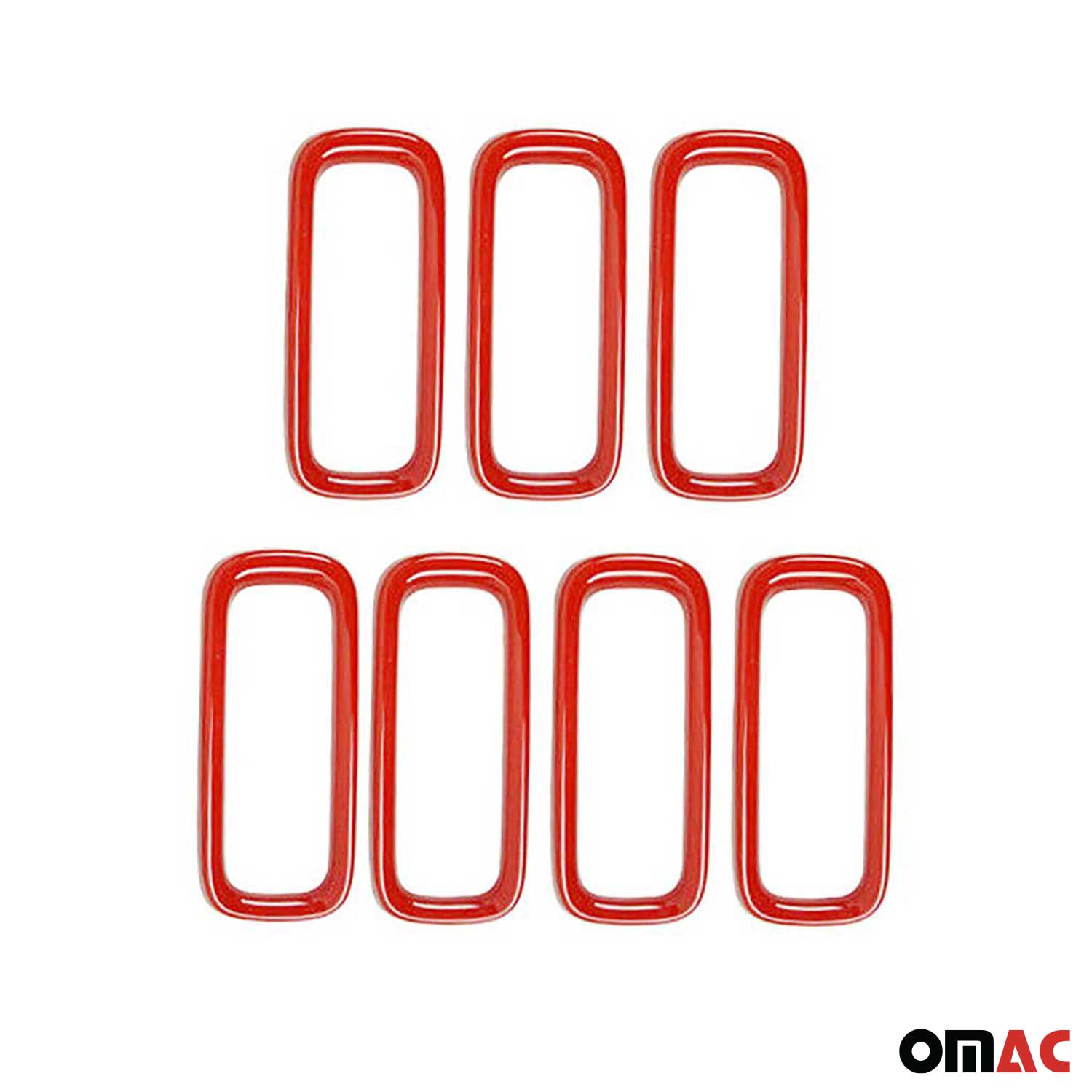 Kühlergrill Leisten Grillleisten für Jeep Renegade 2014-2024 ABS Rot 7tlg