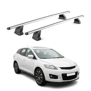 Alu Dachträger für Mazda CX-7 2006-2012 TÜV T-Nut Abschließbar 2tlg Silber