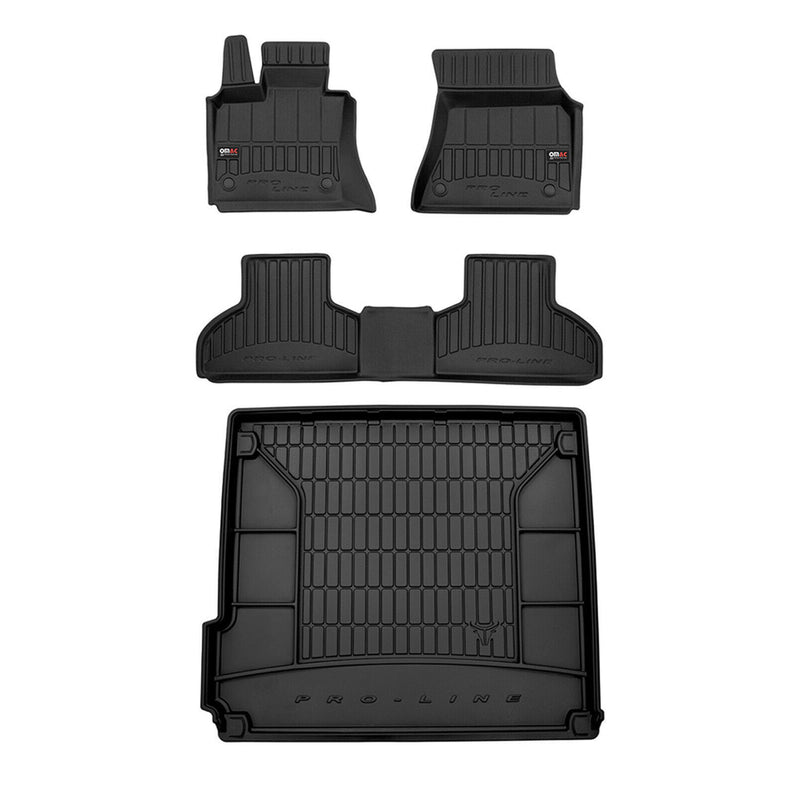 OMAC Fußmatten & Kofferraumwanne Set für BMW X5 F15 2013-2018 Gummi Schwarz 4x