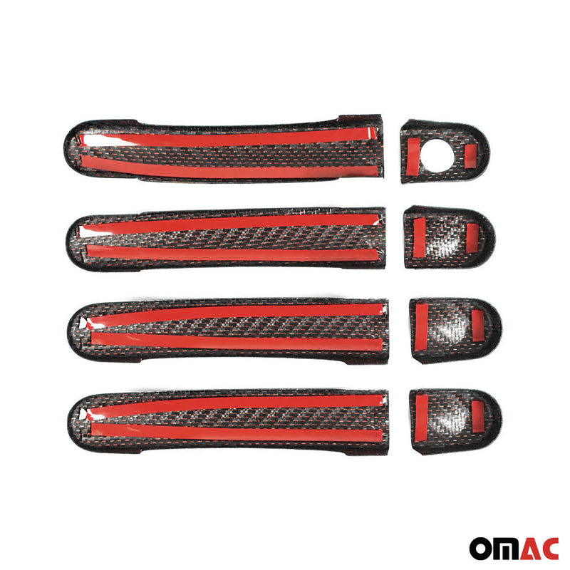 Türgriff Blende Türgriffkappen für VW Caddy 2015-2020 4Tür Kohlefaser Rot 6x