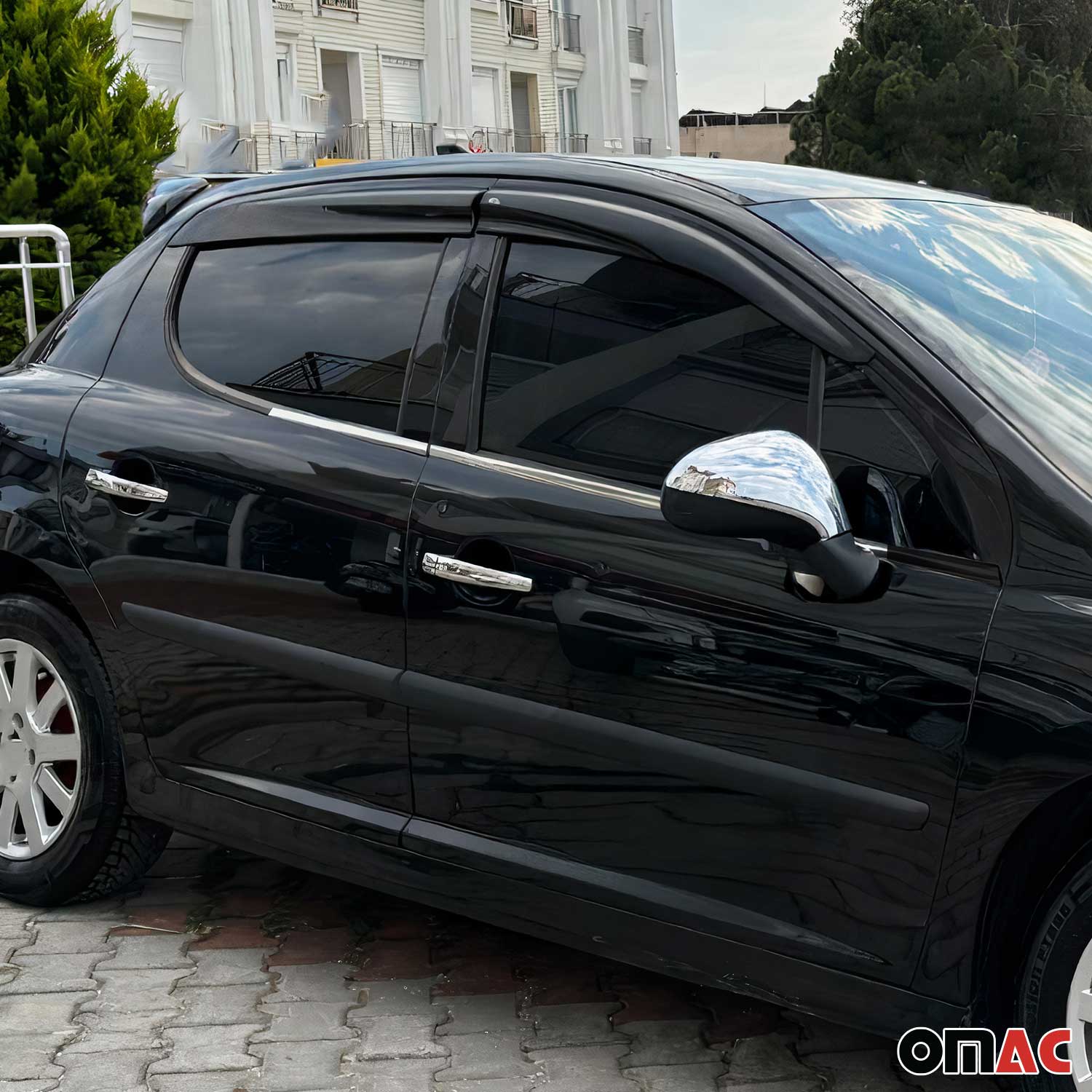 Fensterleisten Zierleisten für Peugeot 207 Schrägheck 5-Tür 2006-2012 Chrom 4tlg