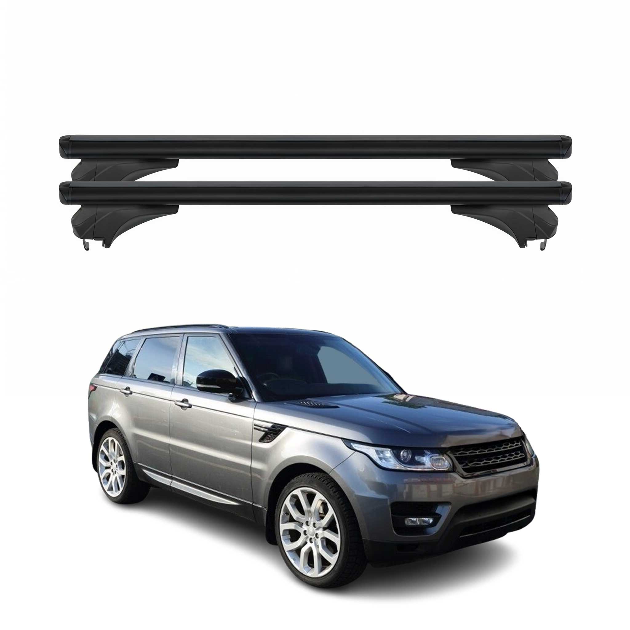 Menabo Dachträger für Land Rover Range Rover 2 Sport L494 2014-22 Alu Schwarz 2x