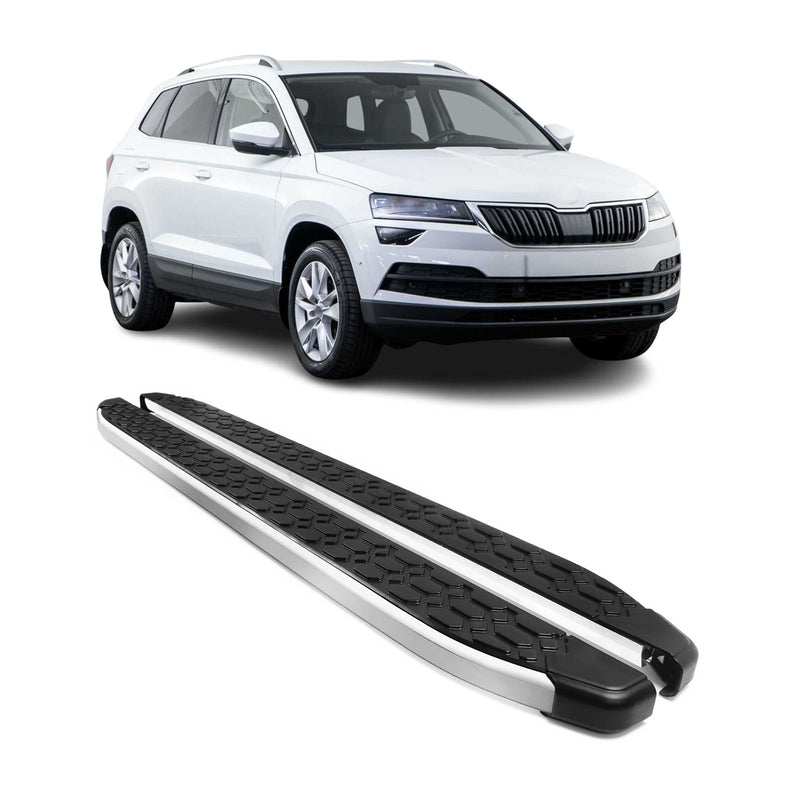 Trittbretter Seitenschweller Schweller für Skoda Karoq 2017-2025 Schwarz 2 tlg