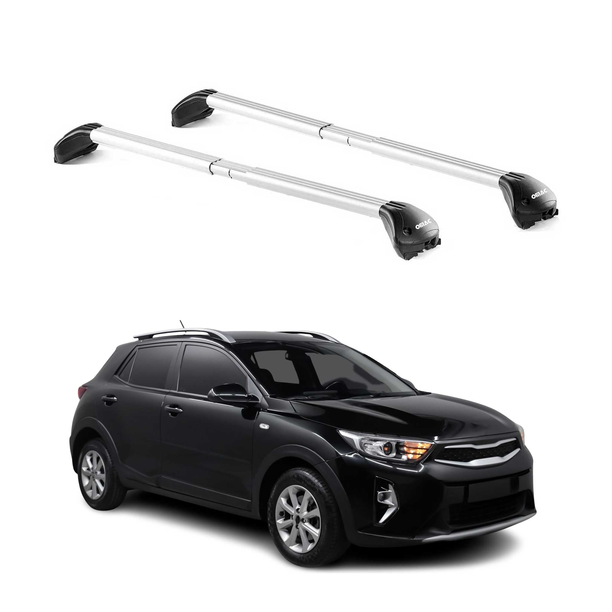 Dachträger Grundtäger für Kia Stonic 2017-2026 100kg Aluminium Silber 2 tlg ABE