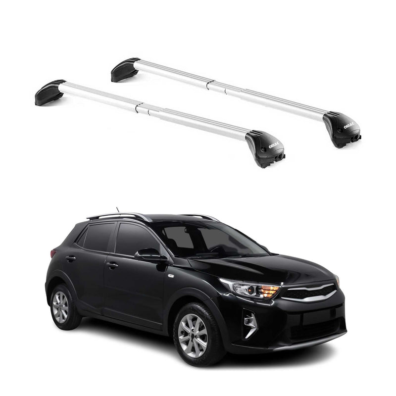 Dachträger Grundtäger für Kia Stonic 2017-2025 100kg Aluminium Silber 2 tlg ABE