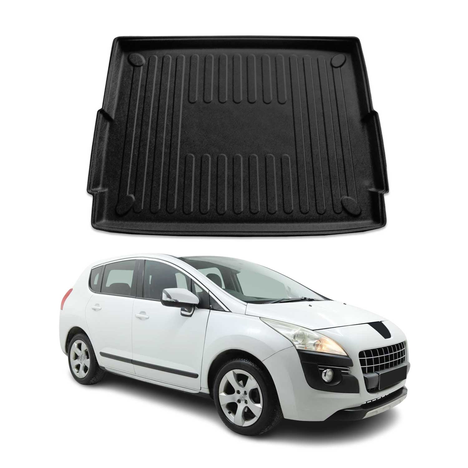 Kofferraumwanne Laderaumwanne für Peugeot 3008 2009-2016 Gummi TPE Schwarz