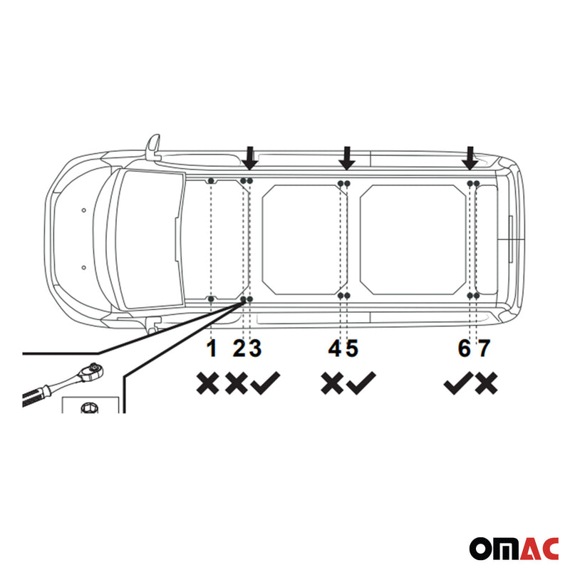 Dachreling Relingträger für Volkswagen Transporter T7 2024-2025 Schwarz L2 2 tlg
