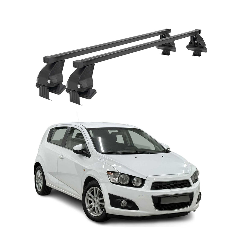Menabo Dachträger Grundtäger für Chevrolet Aveo T300 2011-2020 50kg Schwarz 2x