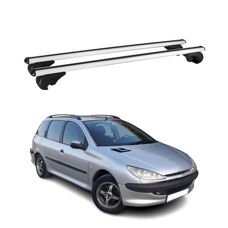 Dachträger Grundtäger für Peugeot 206 Limo 2002-2013 75kg Alu Silber 2 tlg