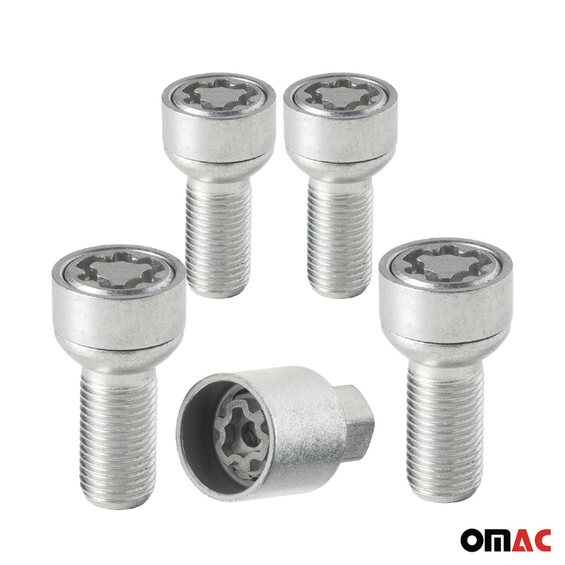 Radschloss Radschrauben Satz für Mercedes CLK 1997-2010 Silber 4x M12X1.5