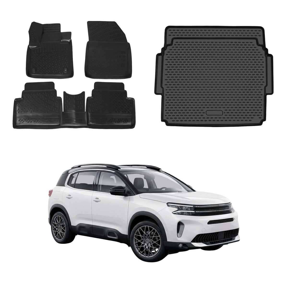 Fußmatten & Kofferraumwanne Set für Citroen C5 Aircross 2022-2025 Facelift