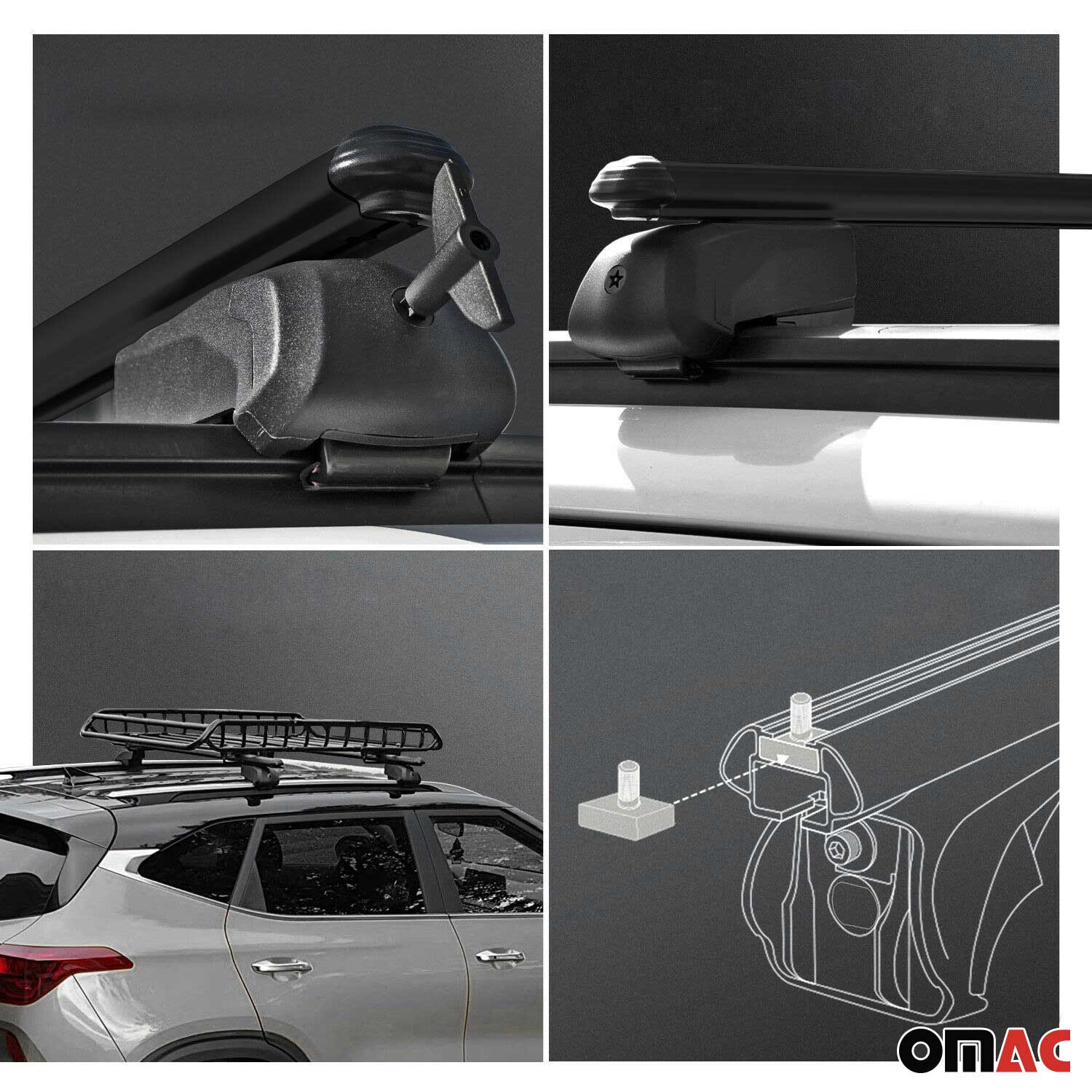 Dachträger Grundträger für Nissan Qashqai J12 2021-2026 Aluminium Schwarz 2tlg