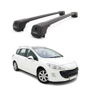 Dachträger Grundträger für Peugeot 308 I Kombi 2007-2013 Aluminium Schwarz 2tlg