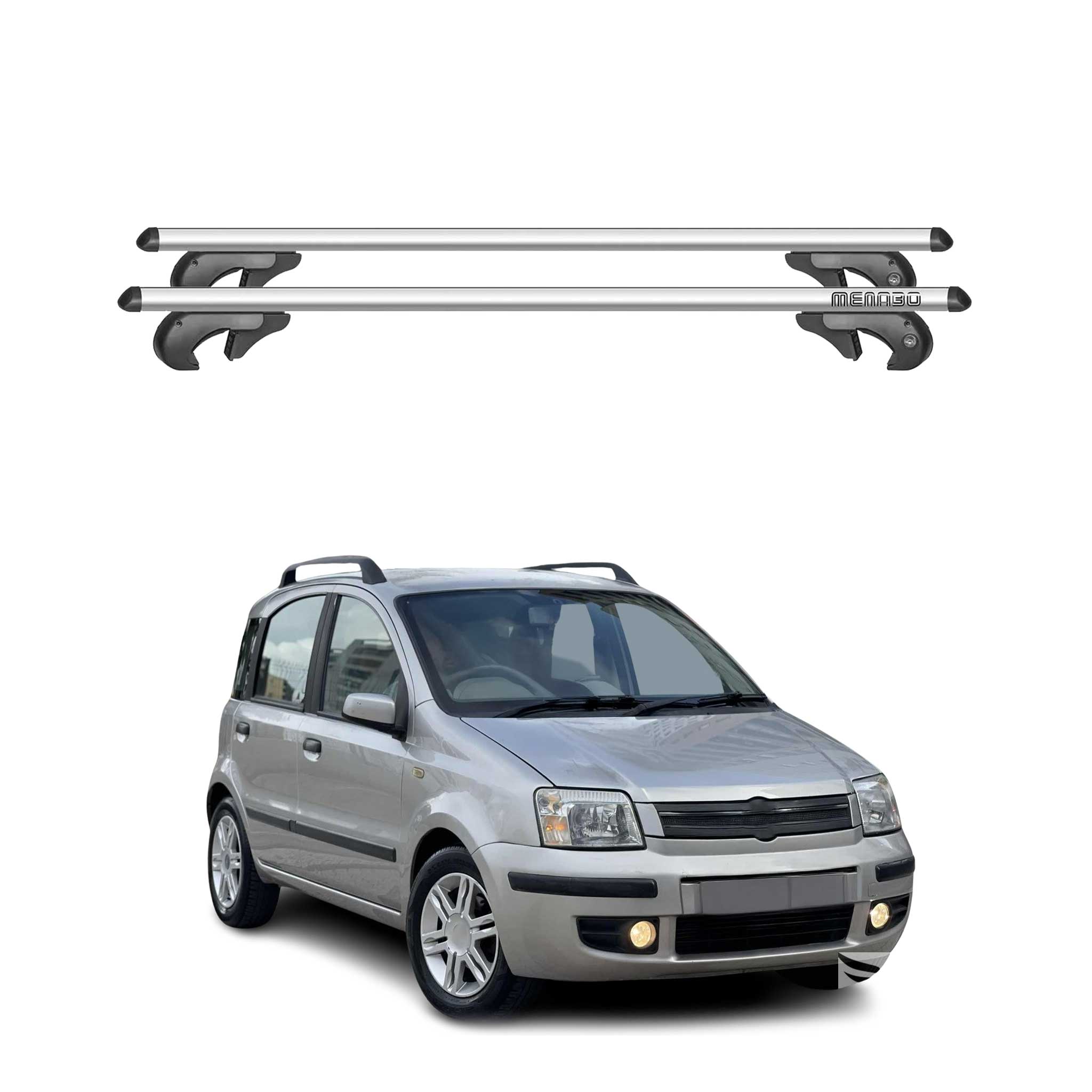 Menabo Dachträger für Fiat Panda 319 City Cross 2012-2026 90kg Alu Silber 2x