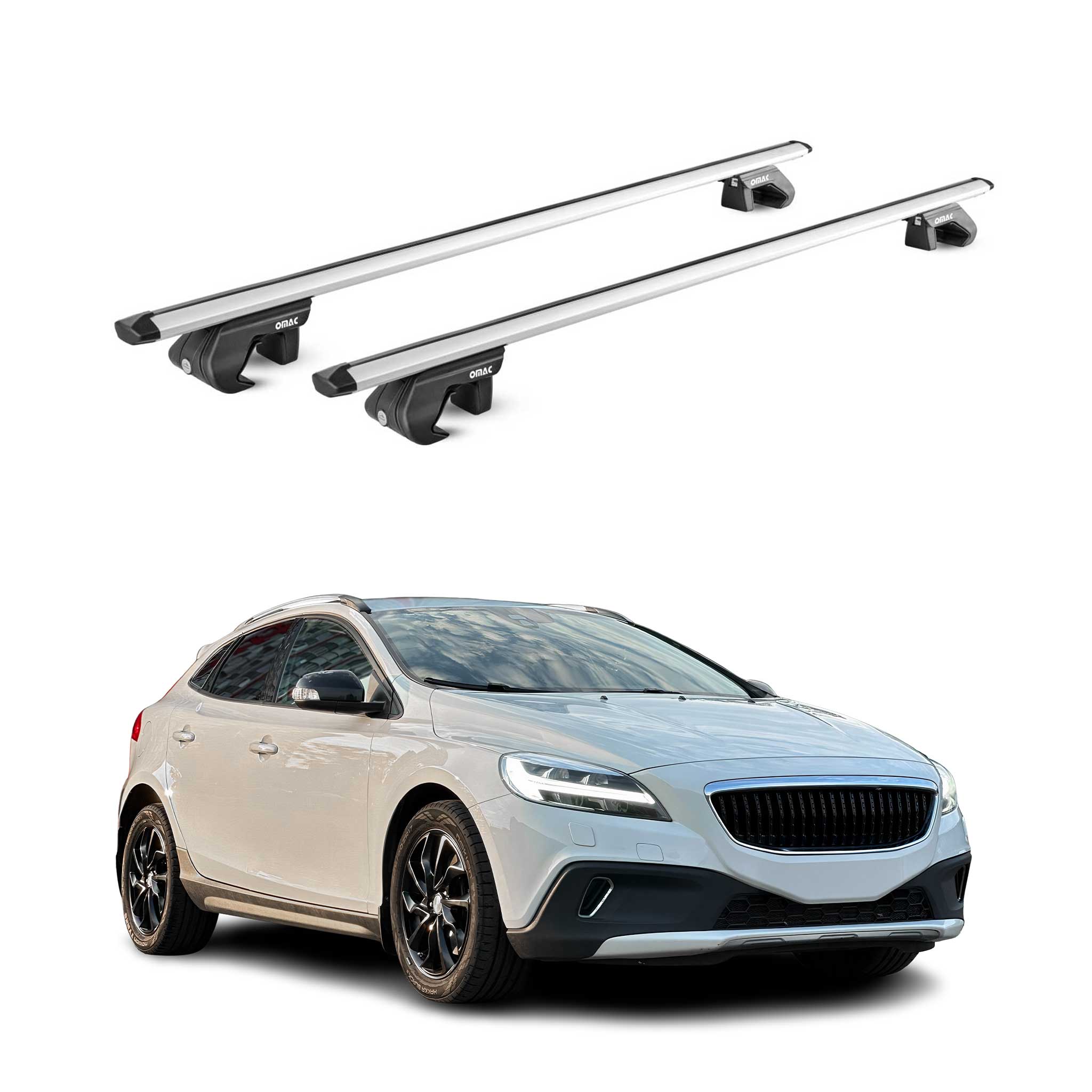 Dachträger für Volvo V40 Cross Country 2013-2019 5 tür 90kg Alu Silber 2x ABE