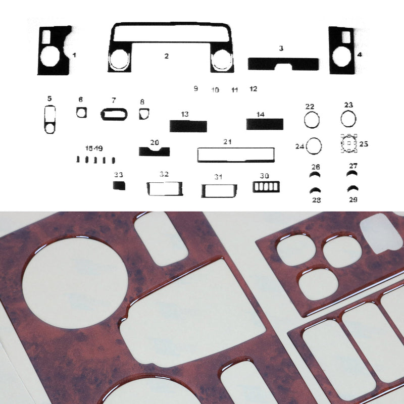 Innenraum Dekor Cockpit für Opel Movano 2002-2010 Wurzelholz Optik 33tlg