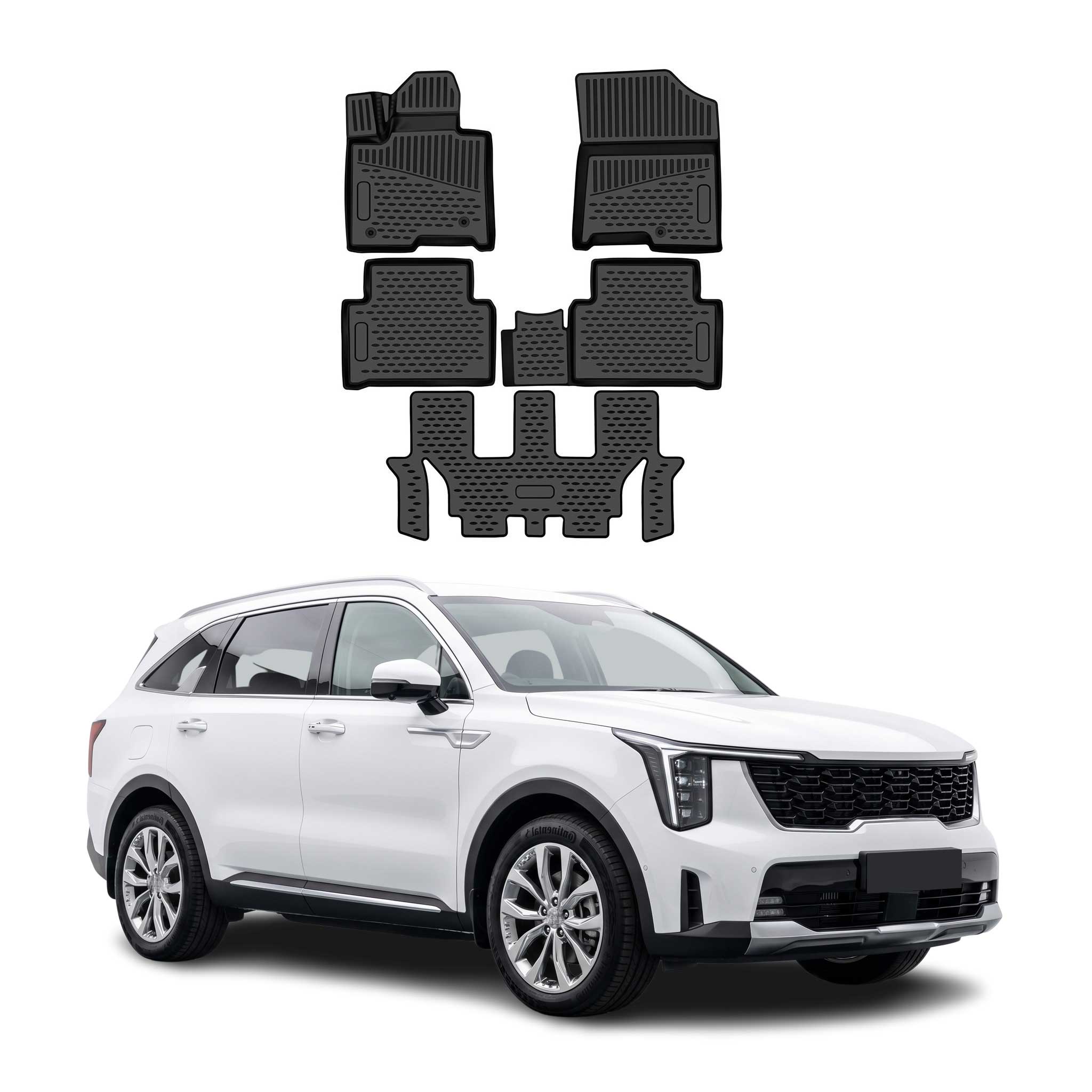 OMAC Gummimatten Fußmatten für Kia Sorento mk4 2023-2026 Facelift TPE Schwarz