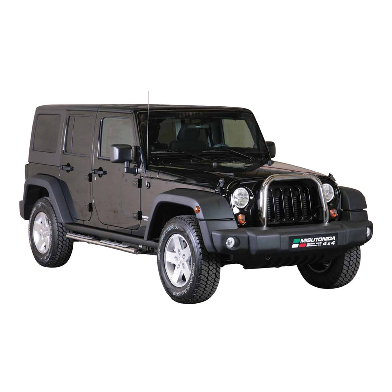 Stahl Seitenschweller Schwellerrohre für Jeep Wrangler 2007-2018 Silber