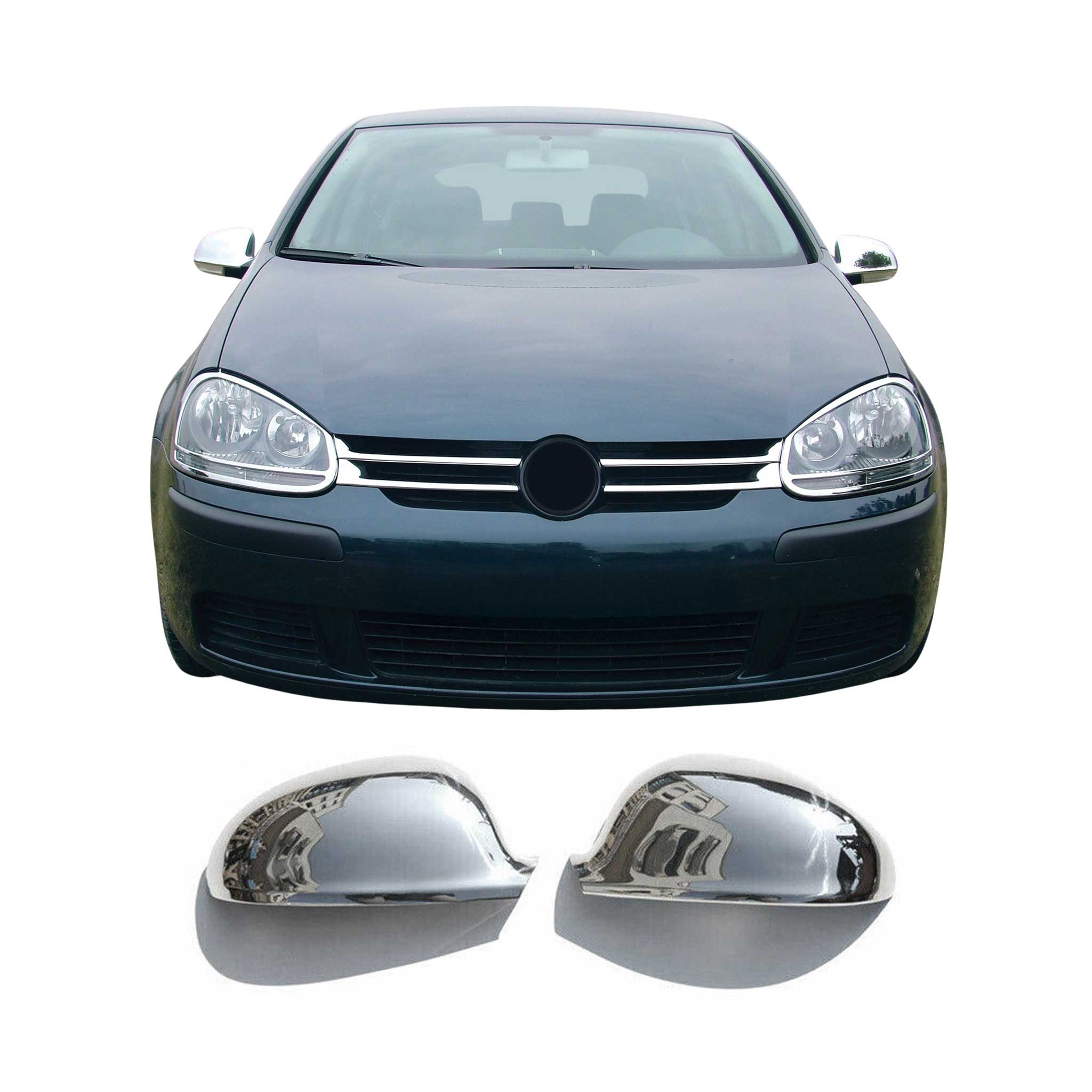 Spiegelkappen Spiegelabdeckung für Seat Alhambra 2004-2010 Edelstahl Chrom 2tlg