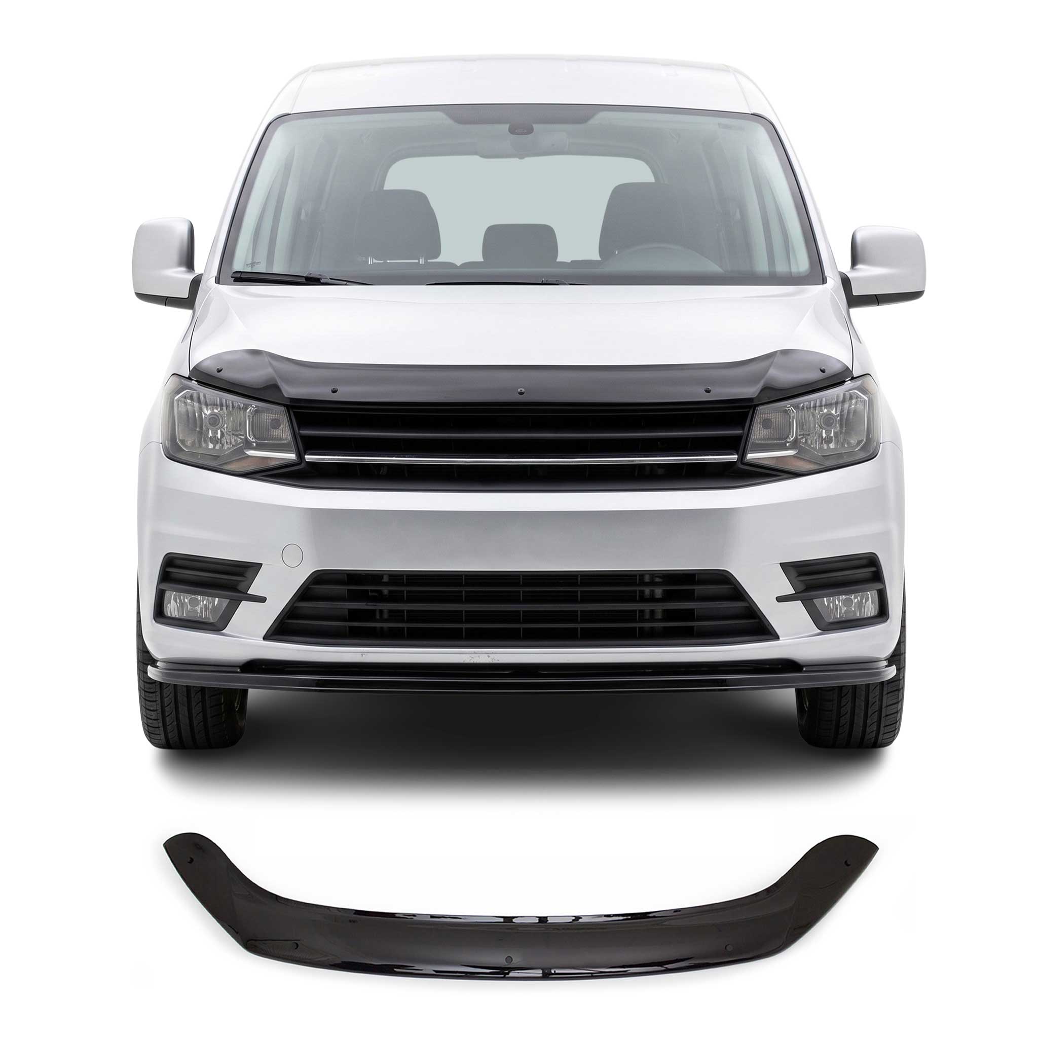 Motorhaube Deflektor Insekten Steinschlagschutz für VW Caddy 2015-2020 Dunkel
