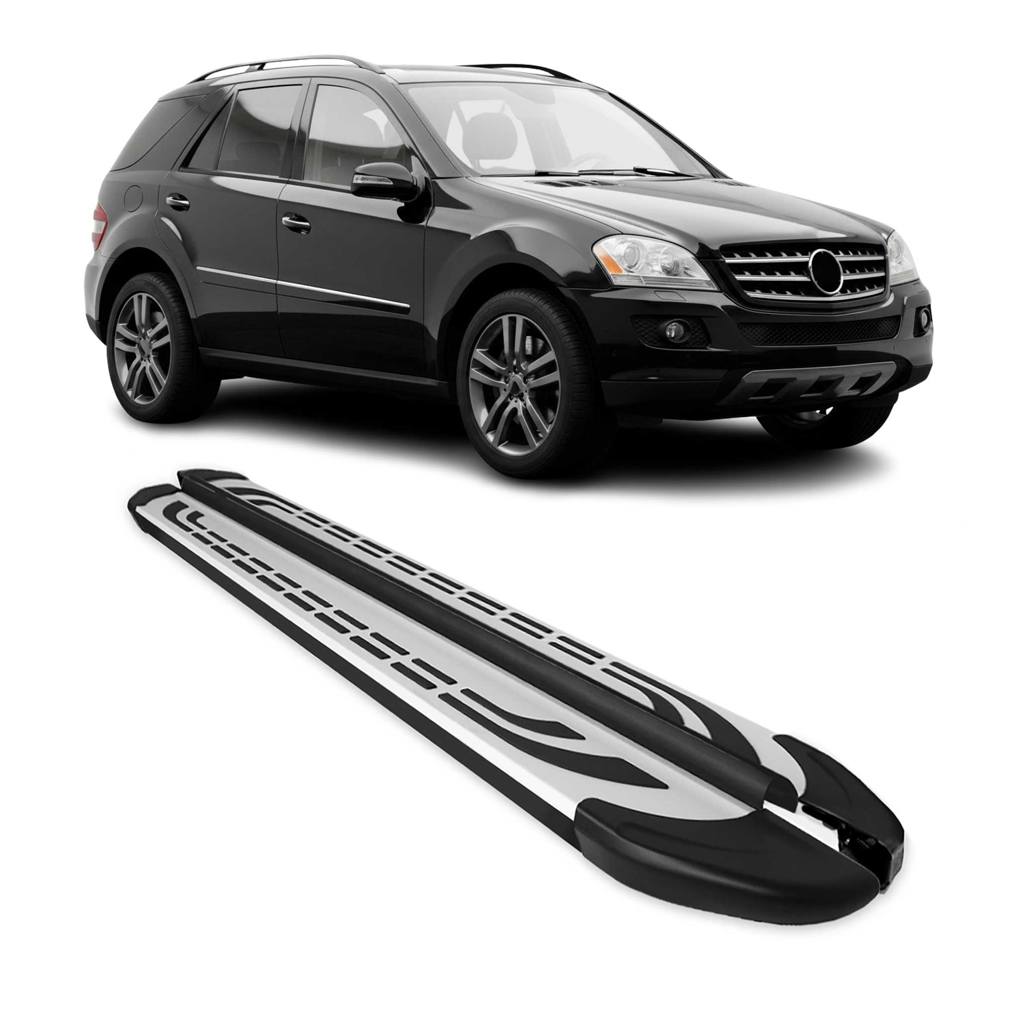 Trittbretter Schweller Seitenbretter für Mercedes M Klasse 2005-2011 Alu Schwarz
