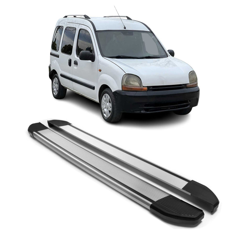 Alu Seitenschweller Trittbretter für Renault Kangoo 1996-2007 Silber 2tlg