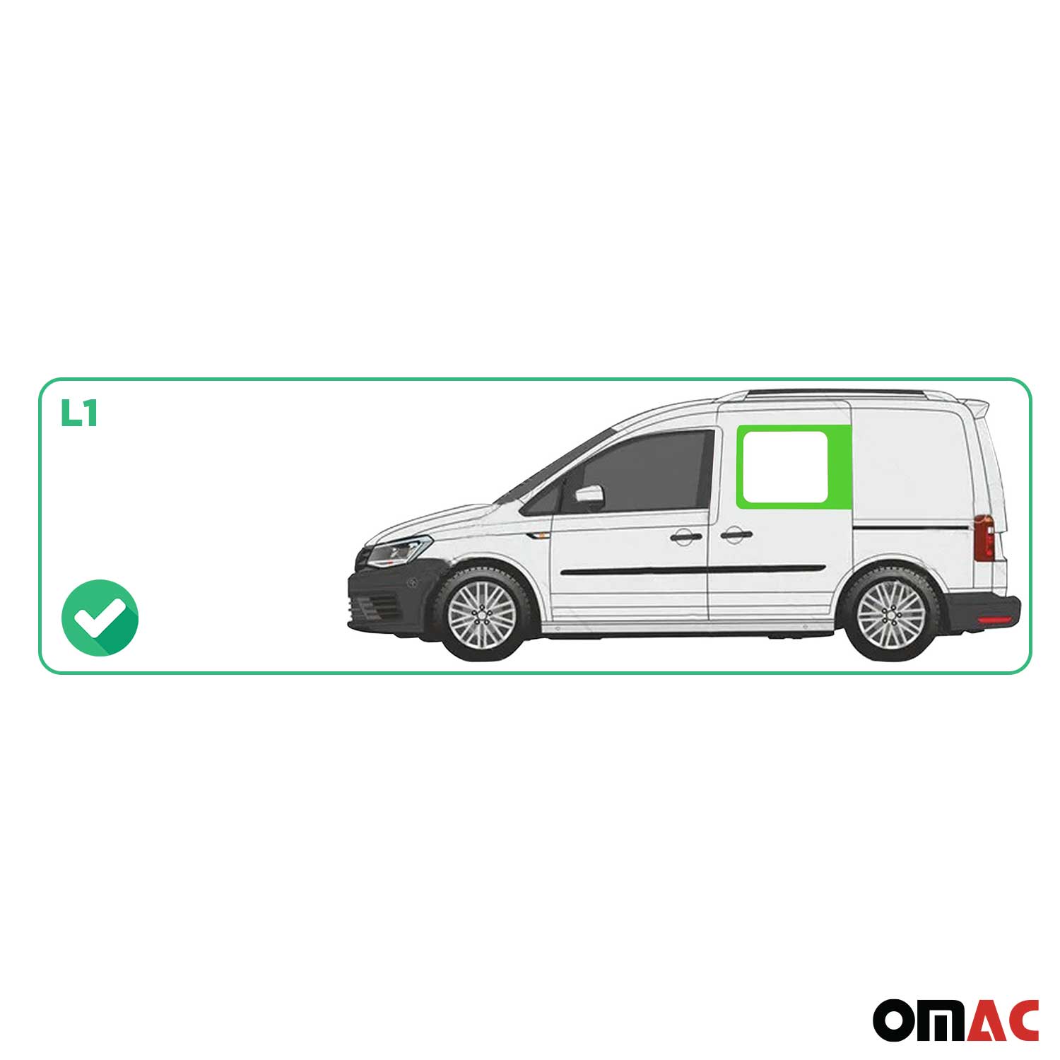 Seitenfenster Sicherheitsglas für VW Caddy 2003-2020 Vorne Fenster Links L1