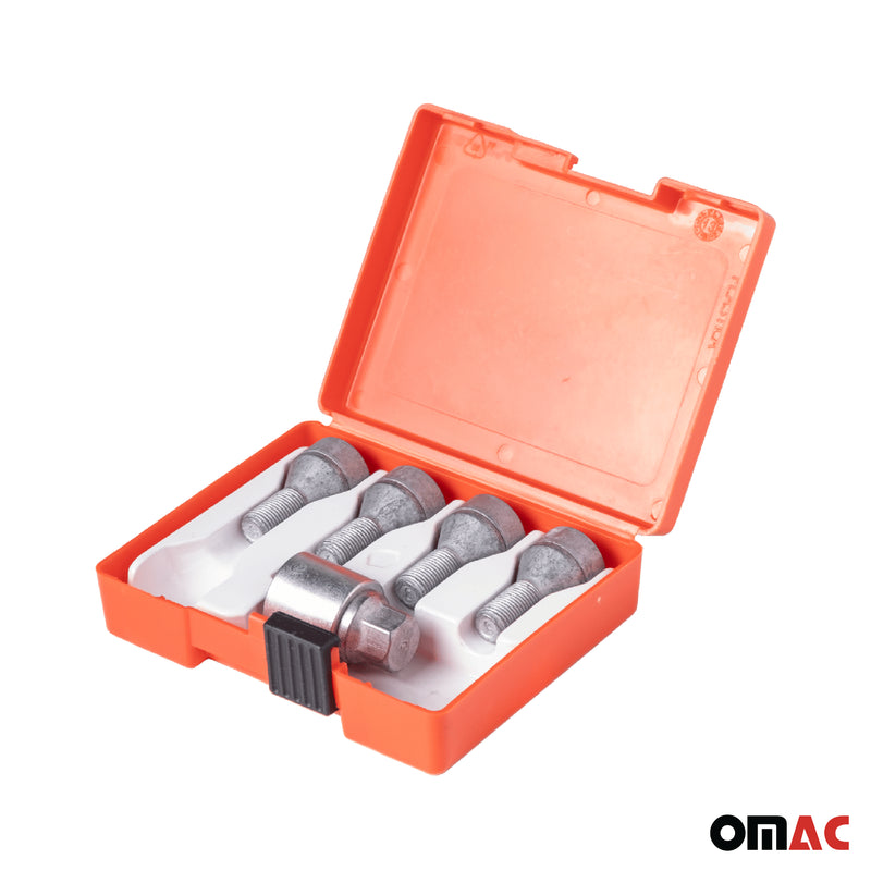 Radschloss Satz für Fiat Panda/ Fiorino bis 2002 Felgenschloss Silber M12X1.25