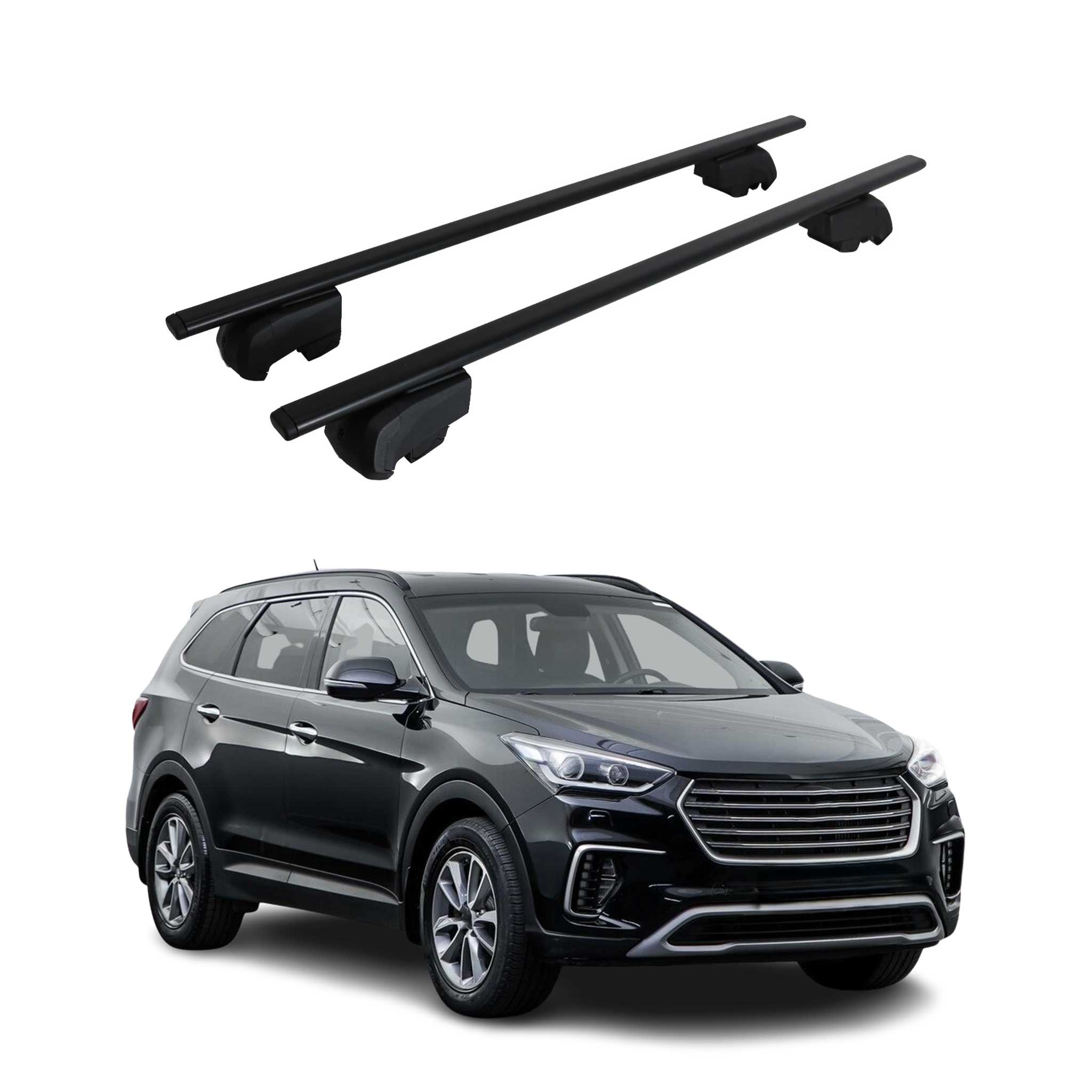 Dachträger für Hyundai Santa Fe III / Grand Santa Fe 2013-2018 Metall Schwarz 2x