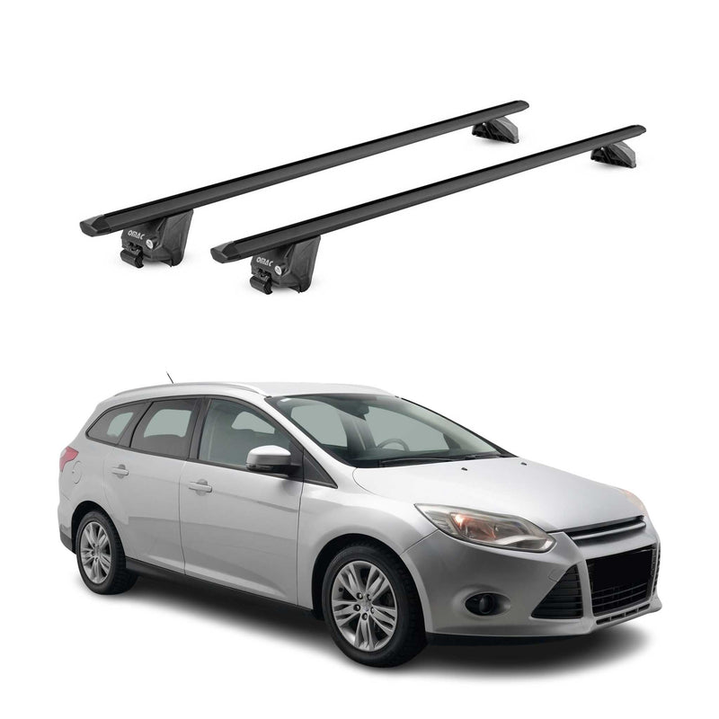 Dachträger Grundtäger für Ford Focus III IV 2011-2024 100kg Alu Schwarz 2x ABE